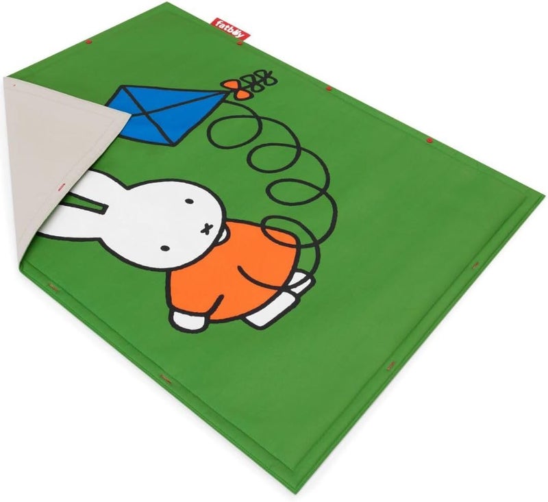 Fatboy Flying Carpet x Miffy | Non-slip bottom | UV-resistant | Easy to clean | Suitable for indoor and outdoor use | 100% Recycled polyester | Filling: foam padding | 180 x 140 cm - Green - Image 4